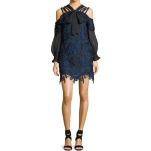 Self portrait black and navy lace dress